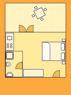 Schema essenziale dell'appartamento - 2 - 2S